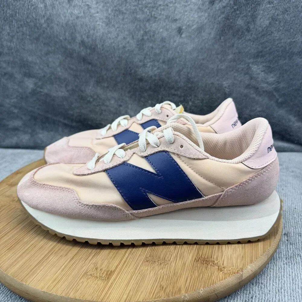 New Balance 237 Shoes Womens Size 7.5 Pink Navy Suede Athletic Sneakers WS237GC